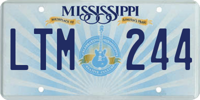 MS license plate LTM244