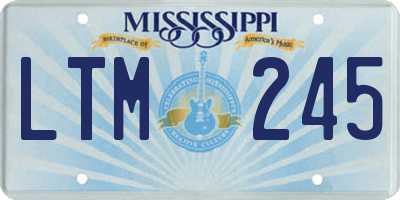 MS license plate LTM245
