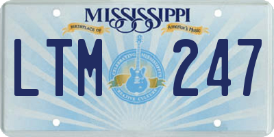 MS license plate LTM247