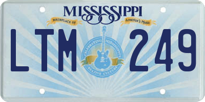 MS license plate LTM249