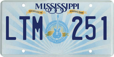 MS license plate LTM251