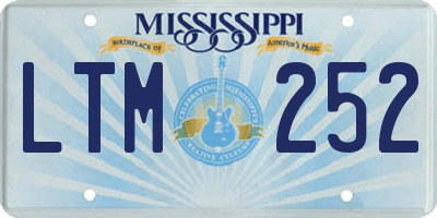 MS license plate LTM252