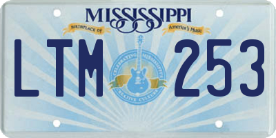 MS license plate LTM253