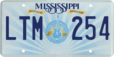 MS license plate LTM254