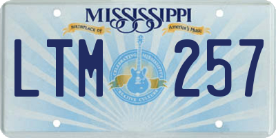 MS license plate LTM257