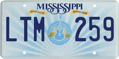 MS license plate LTM259