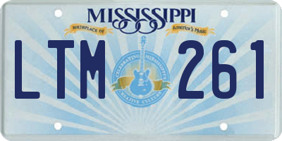 MS license plate LTM261