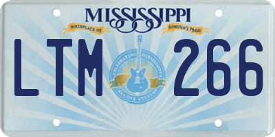 MS license plate LTM266