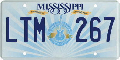 MS license plate LTM267