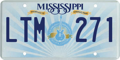 MS license plate LTM271