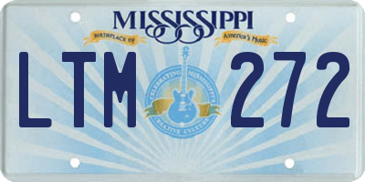 MS license plate LTM272