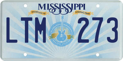 MS license plate LTM273