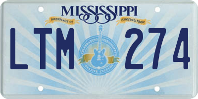 MS license plate LTM274