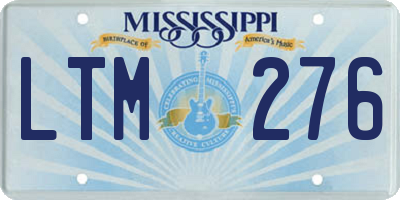 MS license plate LTM276