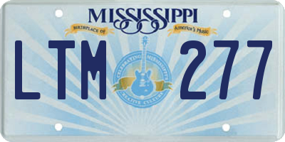 MS license plate LTM277