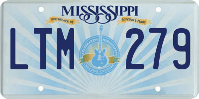 MS license plate LTM279