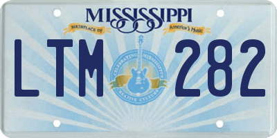 MS license plate LTM282