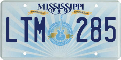 MS license plate LTM285