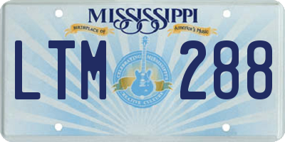 MS license plate LTM288