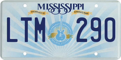 MS license plate LTM290
