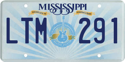 MS license plate LTM291
