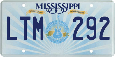 MS license plate LTM292