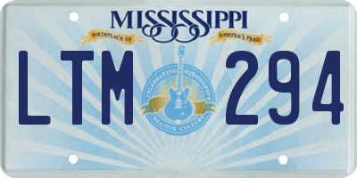 MS license plate LTM294