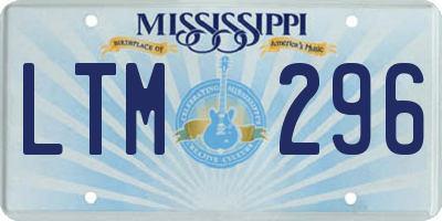 MS license plate LTM296