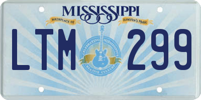 MS license plate LTM299