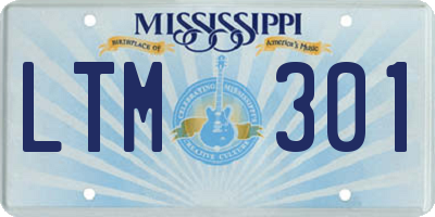 MS license plate LTM301