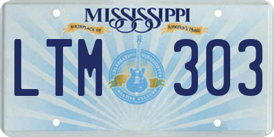 MS license plate LTM303