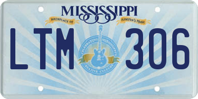 MS license plate LTM306