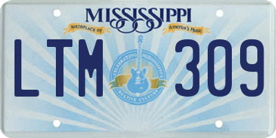 MS license plate LTM309