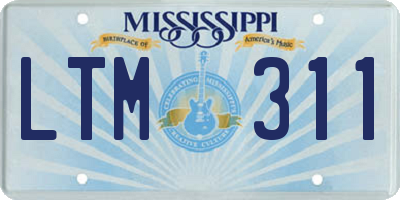 MS license plate LTM311