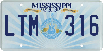 MS license plate LTM316