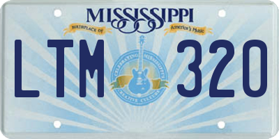 MS license plate LTM320