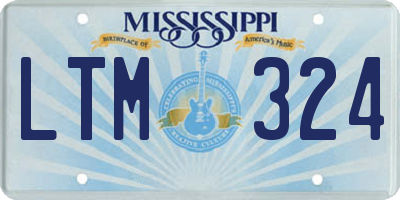 MS license plate LTM324