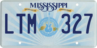 MS license plate LTM327
