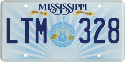MS license plate LTM328