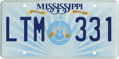 MS license plate LTM331