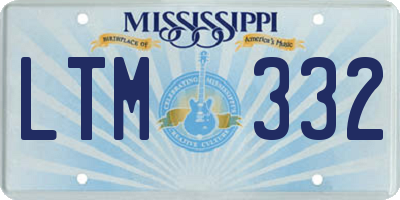 MS license plate LTM332