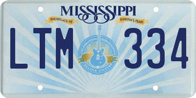 MS license plate LTM334