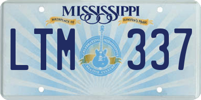 MS license plate LTM337