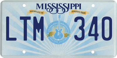MS license plate LTM340
