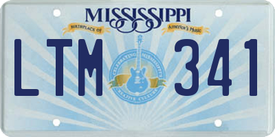 MS license plate LTM341