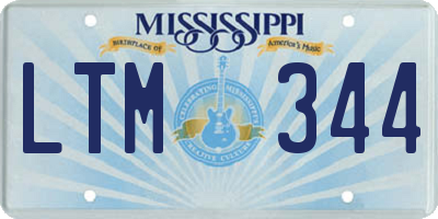 MS license plate LTM344