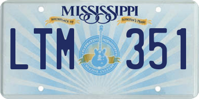 MS license plate LTM351