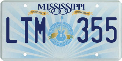 MS license plate LTM355