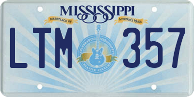 MS license plate LTM357