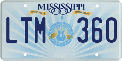 MS license plate LTM360
